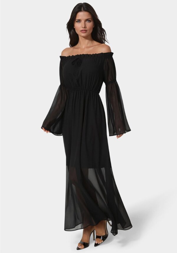 Off the Shoulder Bell Sleeve Maxi Dress