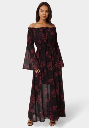 Off the Shoulder Bell Sleeve Maxi Dress